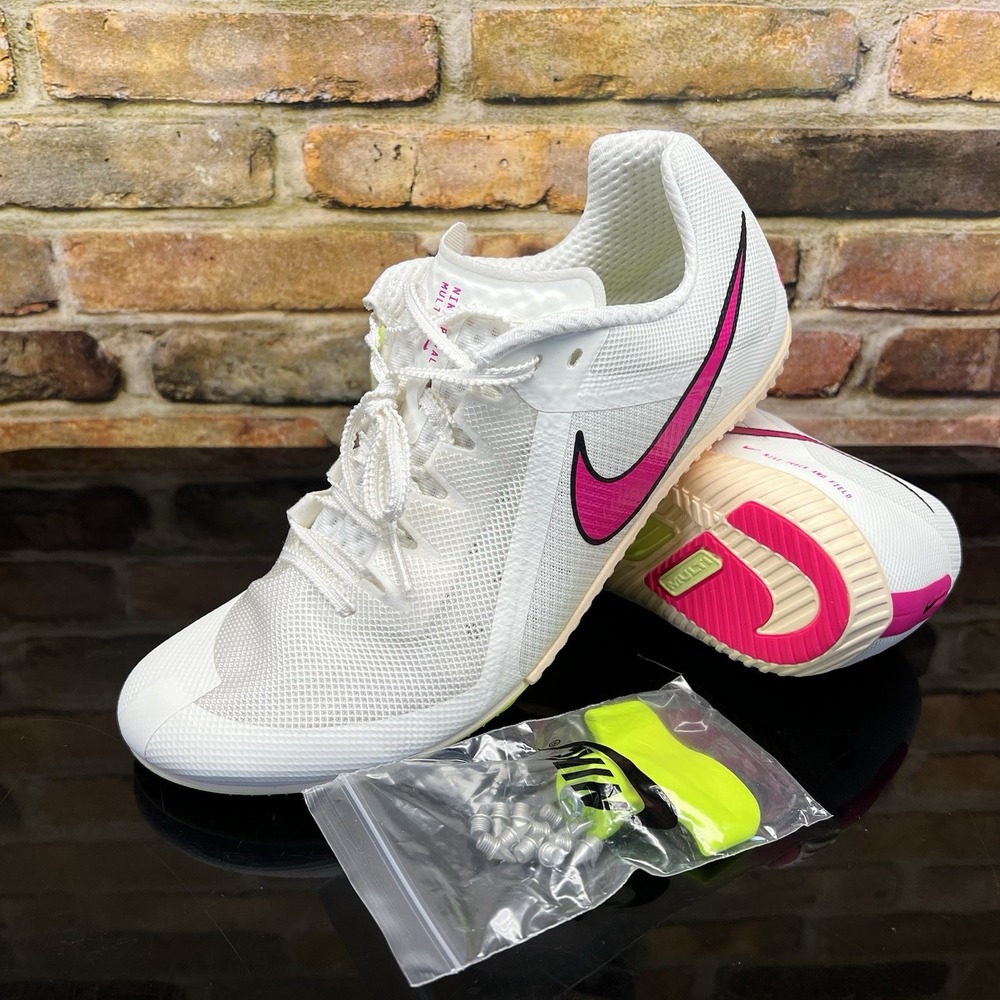 Mens 11 - Nike Zoom Rival Multi-Event Track Field Spike Shoes Sail Fierce Pink